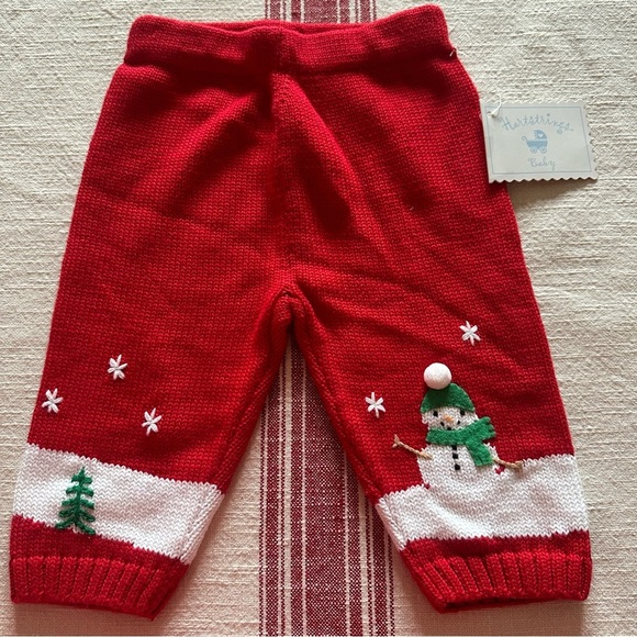 Vintage Hartstrings NEW Christmas SANTA Knit Sweater Outfit Newborn 6-9 Months - Picture 7 of 14